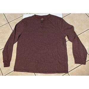 George sweatshirt mens XL crew neck button up long sleeve sweater burgundy red